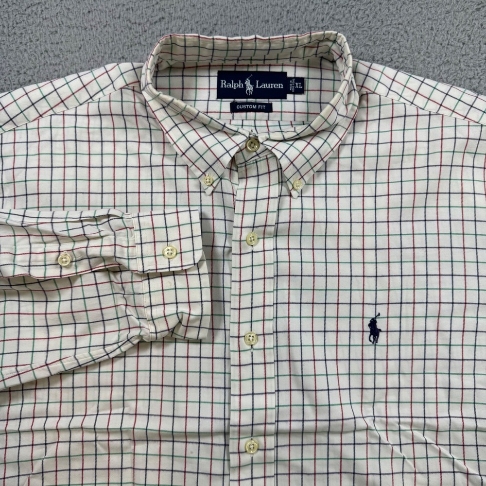 Ralph Lauren Custom Fit Mens XL Long Sleeve Button Down Plaid Shirt